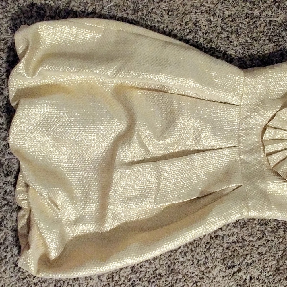 Laundry by Shelli Segal gold strapless dress 4